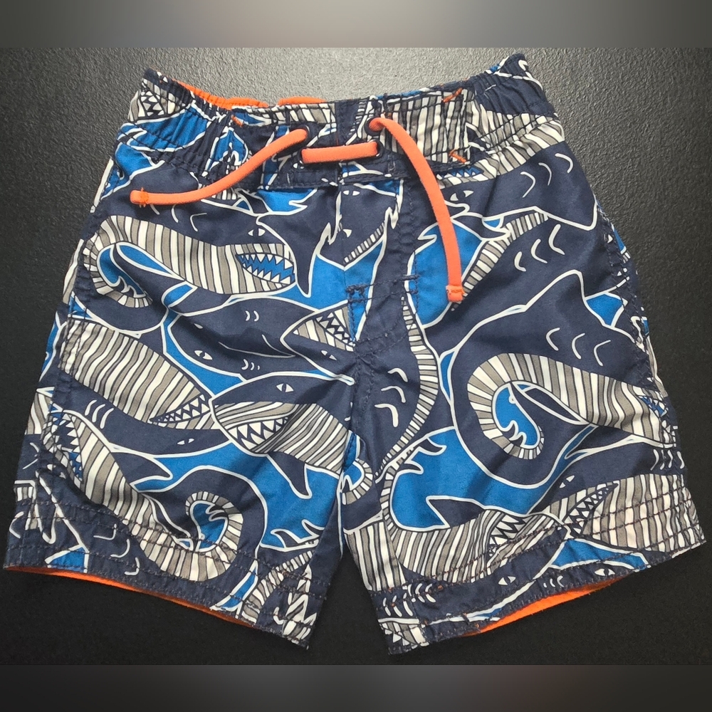 GAP Baby Blue Shark Swim Shorts 6-12 Mos